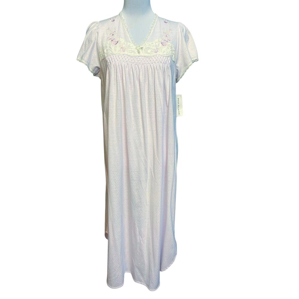 NWT - Miss Elaine Classic Cotton Light Lavender Nightgown